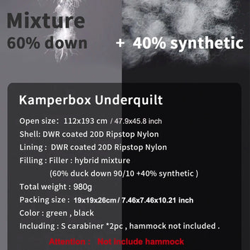 Kamperbox Underquilt Sleeping Bag Down Blanket
