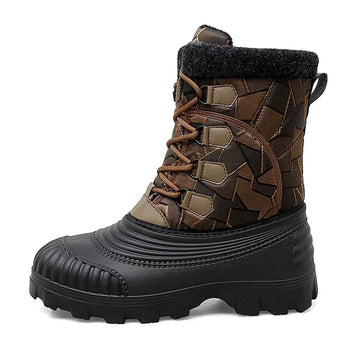 High Top Winter Camouflage Boots Warm Thick Plush
